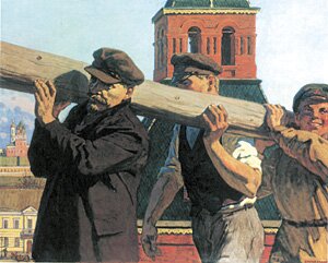 Ленин на субботнике. Субботник в Ефремове.